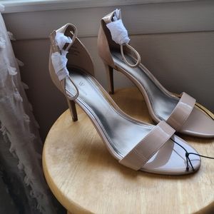 Nude Patent Heel Sandal